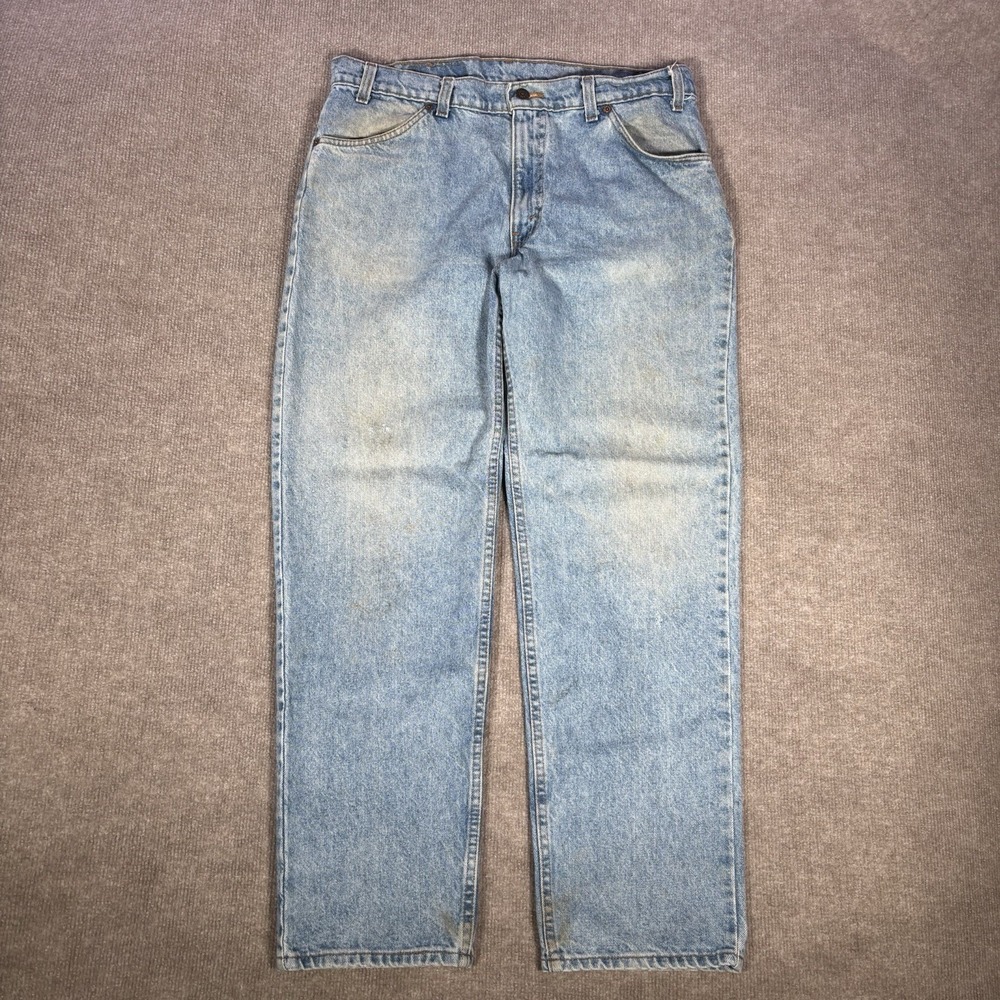 Vintage Levis 506 Jeans Mens 34x30 (Tag 36x30) Orange Tab Blue Denim Made In USA